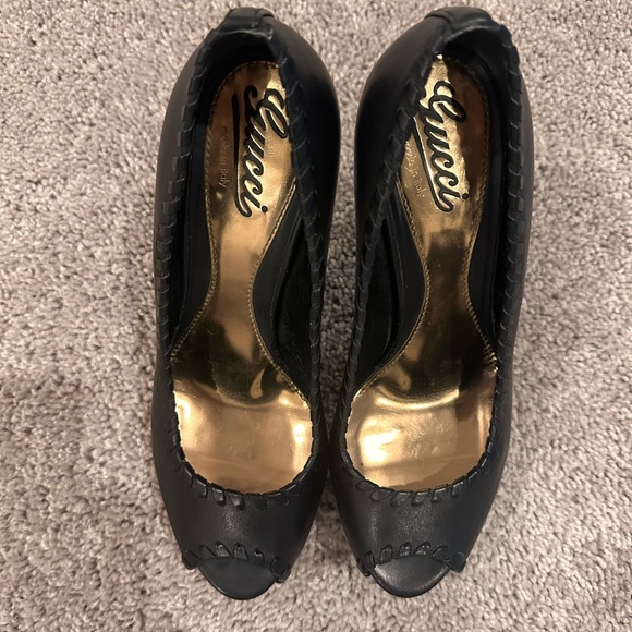 Gucci Shoes - Gucci Black Peep Toe Heels